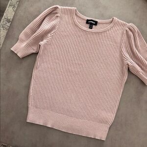 Express Blush Ribbed Knit Top